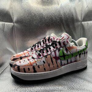Size 11 Nike Air Force 1 Low Black Tie Dye Womens Sneaker Shoes CW1267-101